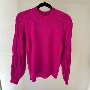 WHO WHAT WEAR HOT PINK SWEATER